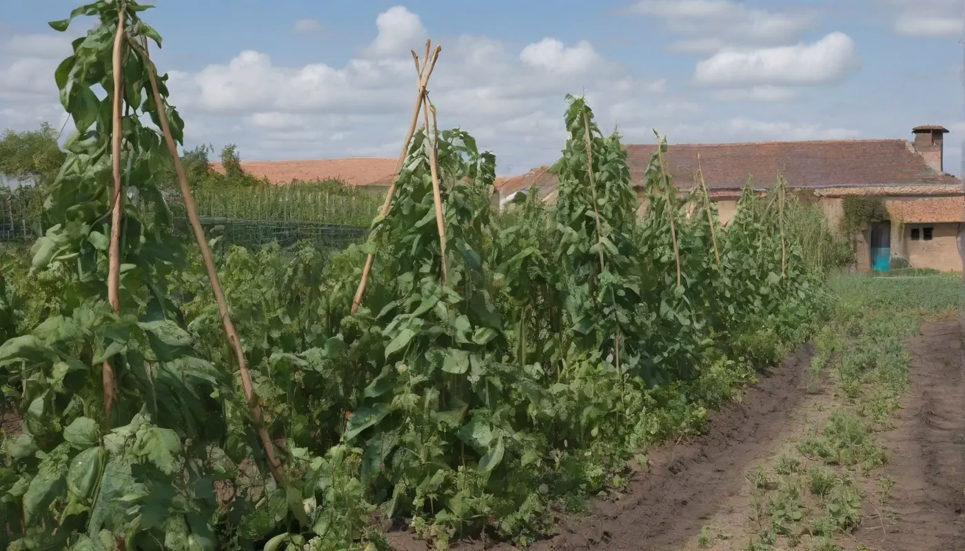 des rames d'haricots