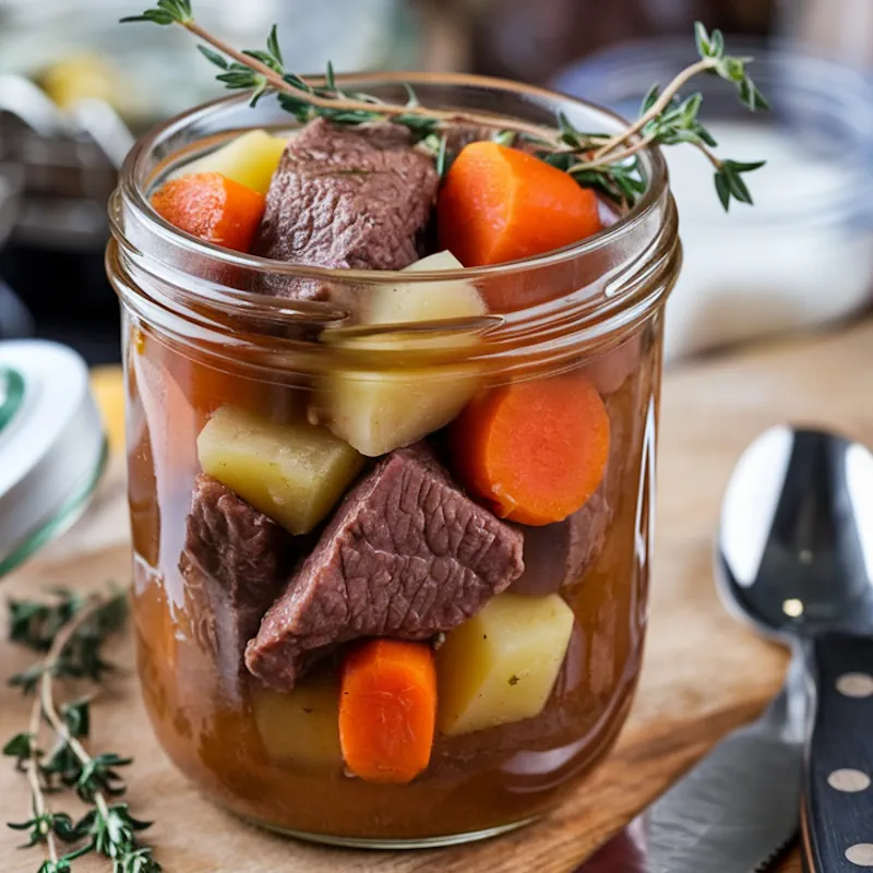 L’assemblage des ingrédients et la cuisson lente, un incontounable pour réussir votre Daube de Bœuf en conserve